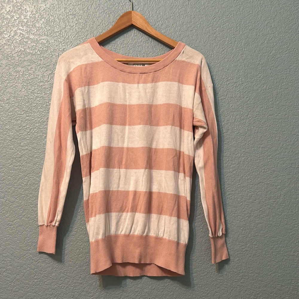 Forever 21 pink and white stripped sweater